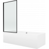 Mexen Cube baignoire rectangulaire 170 x 80 cm avec revêtement et paravent à 1 battant 70 cm, motif noir fixe