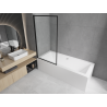 Mexen Cube baignoire rectangulaire 170 x 80 cm avec revêtement et paravent à 1 battant 70 cm, motif noir fixe