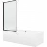 Mexen Cube baignoire rectangulaire 170 x 80 cm avec habillage et paroi 1-volet 70 cm, motif noir - 550517080X9307017070