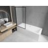 Mexen Cube baignoire rectangulaire 170 x 80 cm avec habillage et paroi 1-volet 70 cm, motif noir - 550517080X9307017070