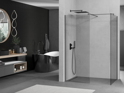 Mexen Kioto paroi de douche Walk-in 90 x 70 cm, transparent, métal canon - 800-090-202-95-00-070