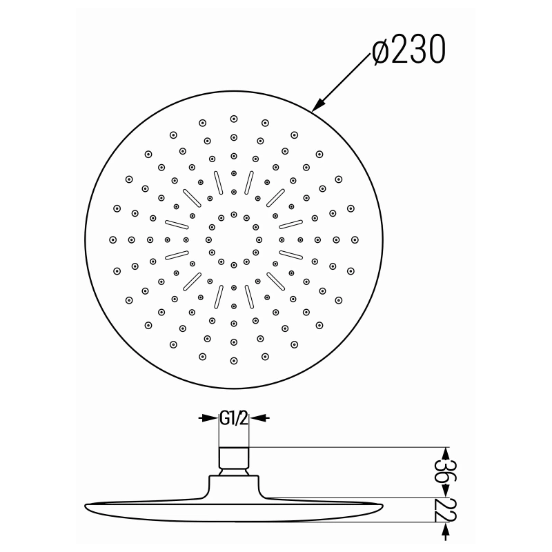 Mexen D-67 pomme de douche 22 cm, chromé - 79767-01