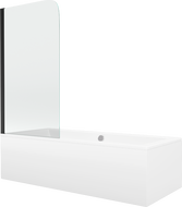 Mexen Cube baignoire rectangulaire 180 x 80 cm avec habillage et paroi de douche 1 volet 70 cm, transparent, noir