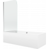 Mexen Cube baignoire rectangulaire 180 x 80 cm avec habillage et paroi de douche pivotante 75 cm, transparent, chrome - 5505180?