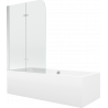 Mexen Cube baignoire rectangulaire 180 x 80 cm avec habillage et paroi 2 battants 80 cm, transparent, chrome - 550518080X900802?