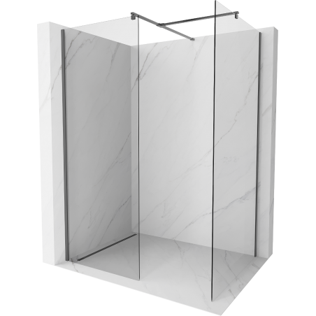 Mexen Kioto paroi de douche Walk-in 150 x 90 cm, transparente, gun metal - 800-150-202-95-00-090