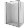 Mexen Kioto paroi de douche Walk-in 140 x 40 cm, motif noir, chrome - 800-140-212-01-70-040