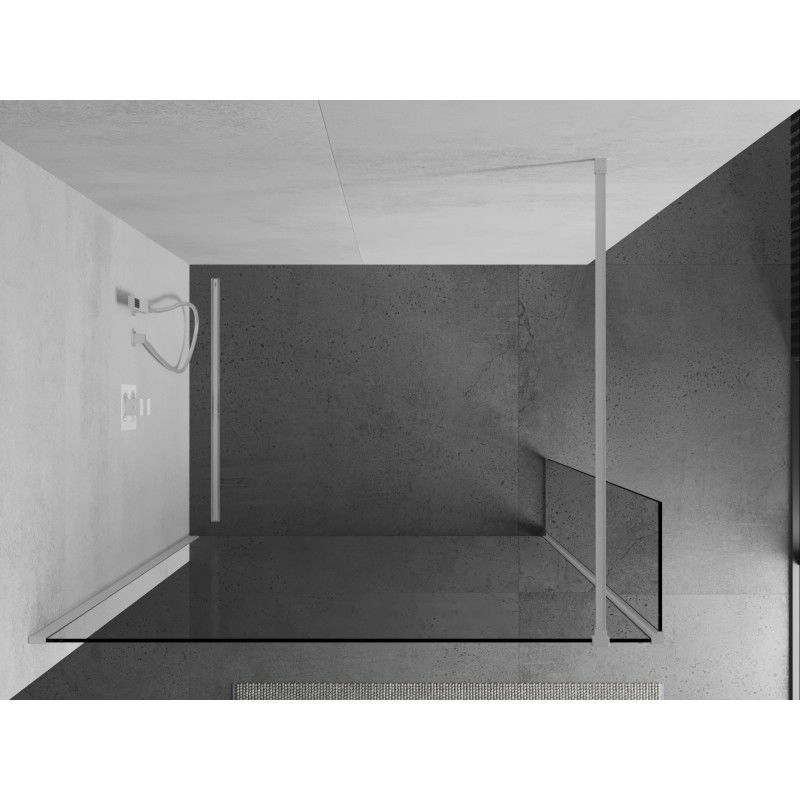 Mexen Kioto paroi de douche Walk-in 125 x 30 cm, transparent, blanc - 800-125-212-20-00-030