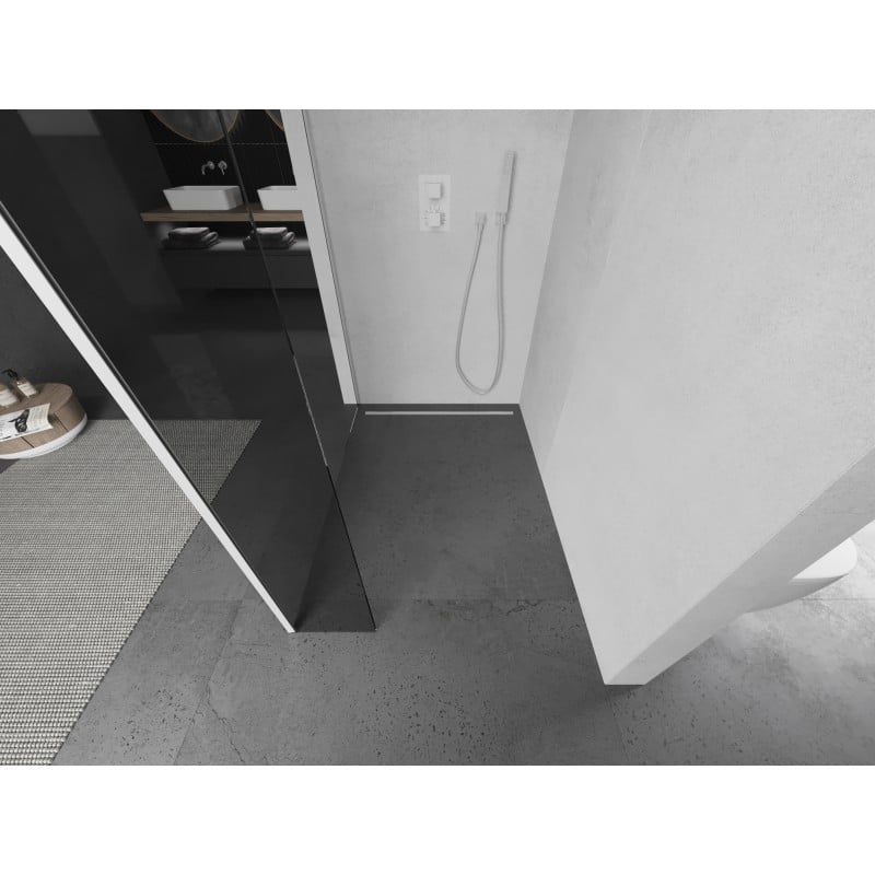 Mexen Kioto paroi de douche Walk-in 180 x 30 cm, transparente, blanche - 800-180-212-20-00-030