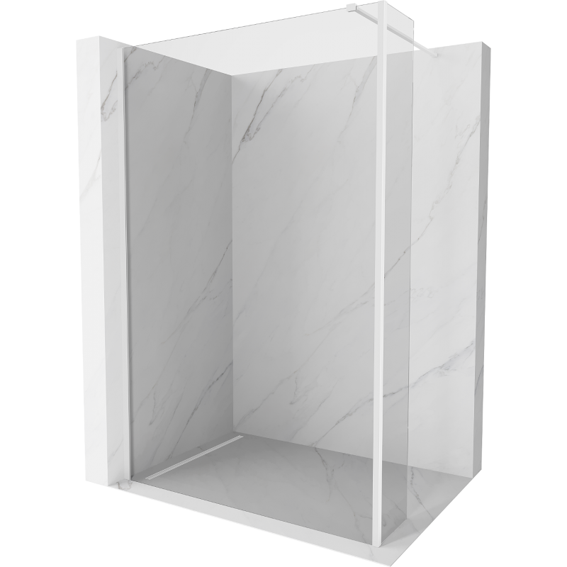 Mexen Kioto paroi de douche Walk-in 125 x 40 cm, transparent, blanc - 800-125-212-20-00-040