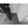 Mexen Kioto paroi de douche Walk-in 130 x 30 cm, cadre noir, blanc - 800-130-212-20-70-030