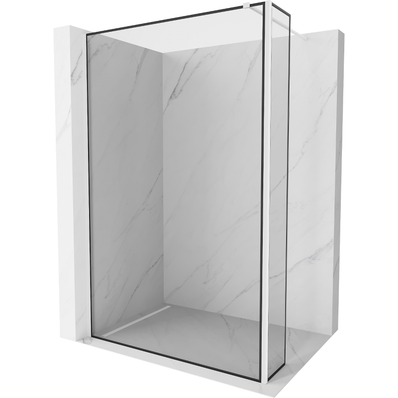 Mexen Kioto paroi de douche Walk-in 140 x 40 cm, motif noir, blanc - 800-140-212-20-70-040