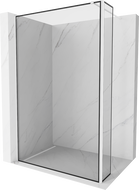 Mexen Kioto cloison de douche Walk-in 140 x 40 cm, cadre noir, blanc - 800-140-212-20-70-040