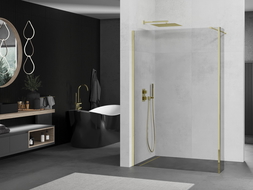 Mexen Kioto paroi de douche Walk-in 120 x 30 cm, transparent, doré - 800-120-212-50-00-030