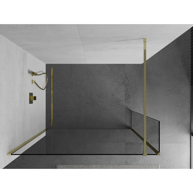 Mexen Kioto paroi de douche Walk-in 125 x 30 cm, transparent, or - 800-125-212-50-00-030