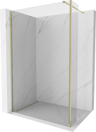 Panneau de douche Mexen Kioto Walk-in 100 x 40 cm, transparent, doré - 800-100-212-50-00-040