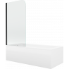 Mexen Cubik baignoire rectangulaire 150 x 70 cm avec tablier et paroi de douche 1 volet 70 cm, transparent, noir - 550315070X90?