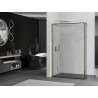 Mexen Kioto paroi de douche Walk-in 140 x 30 cm, cadre noir, doré - 800-140-212-50-70-030
