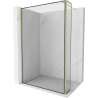 Mexen Kioto paroi de douche Walk-in 160 x 40 cm, cadre noir, doré - 800-160-212-50-70-040