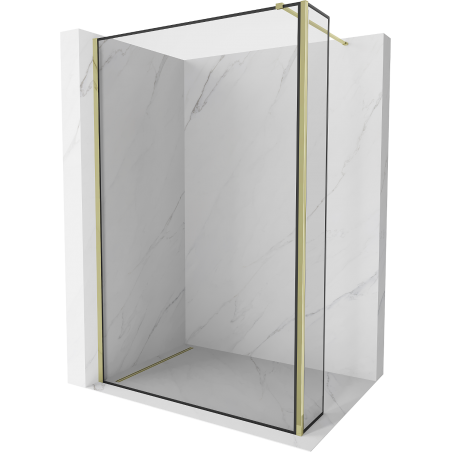 Mexen Kioto paroi de douche Walk-in 140 x 40 cm, motif noir, doré - 800-140-212-50-70-040