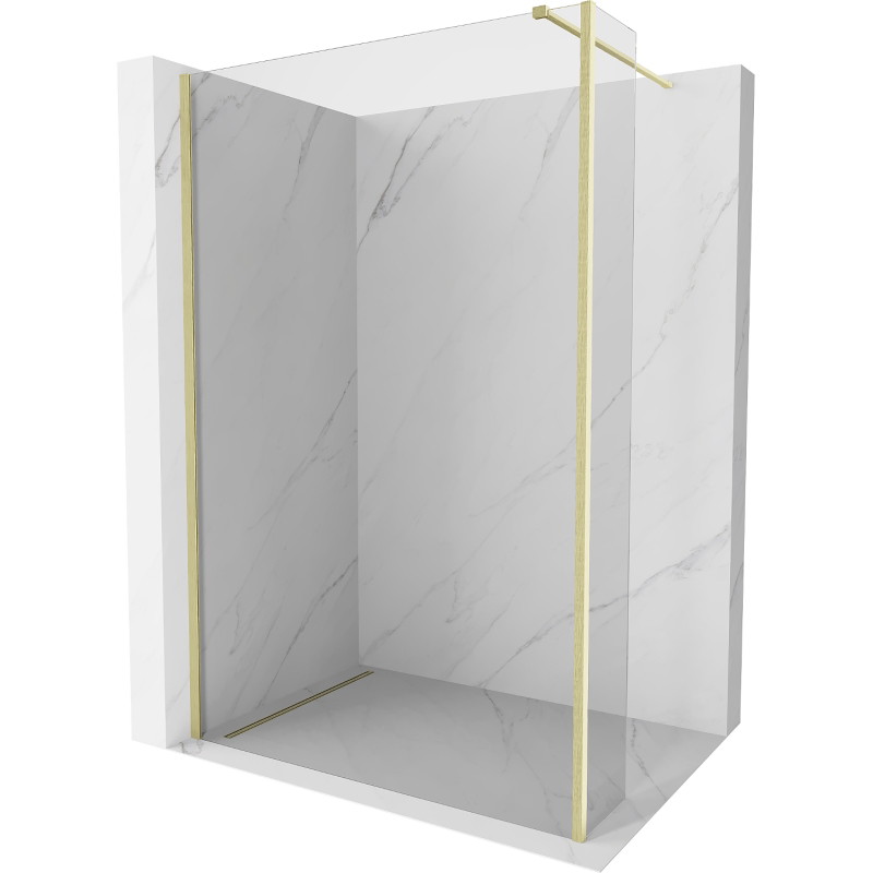 Mexen Kioto paroi de douche Walk-in 130 x 30 cm, transparent, or brossé - 800-130-212-55-00-030