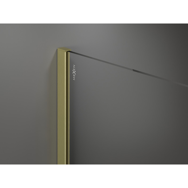 Mexen Kioto paroi de douche Walk-in 130 x 30 cm, transparent, or brossé - 800-130-212-55-00-030