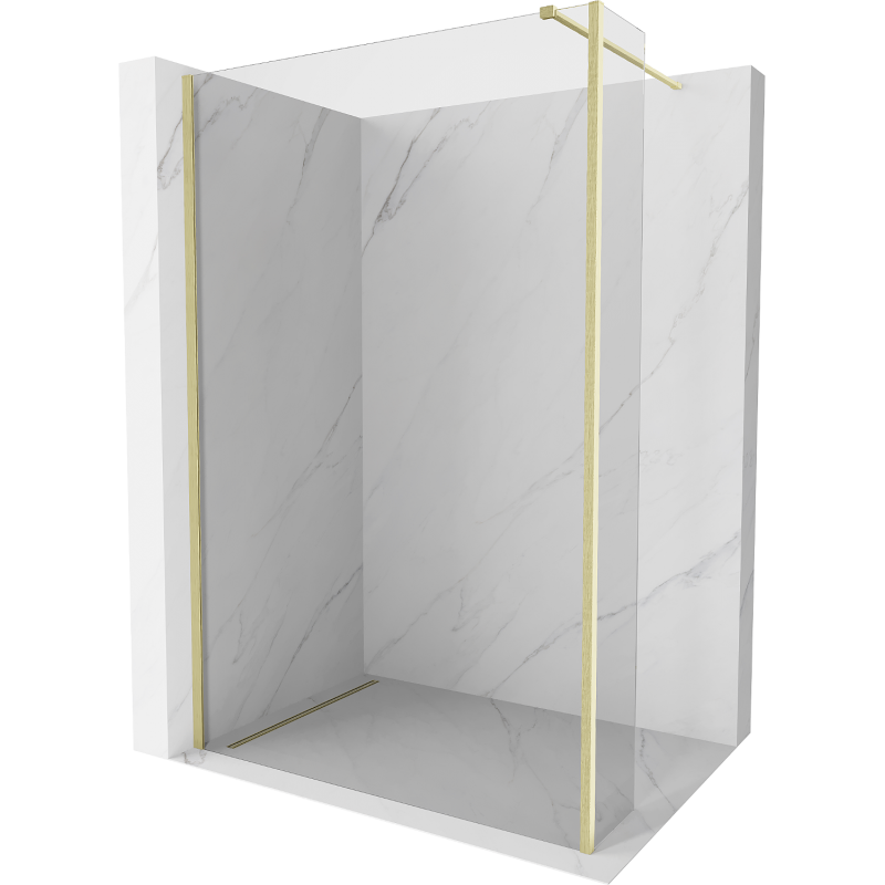 Mexen Kioto paroi de douche Walk-in 145 x 40 cm, transparent, or brossé - 800-145-212-55-00-040
