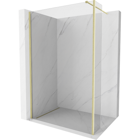 Mexen Kioto paroi de douche Walk-in 155 x 40 cm, transparente, finition or doré brossé - 800-155-212-55-00-040