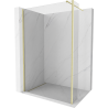 Mexen Kioto paroi de douche Walk-in 155 x 40 cm, transparente, finition or doré brossé - 800-155-212-55-00-040