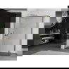 Mexen Kioto paroi de douche Walk-in 140 x 40 cm, motif noir, finition or - 800-140-212-55-70-040