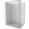 Mexen Kioto cloison de douche Walk-in 150 x 40 cm, cadre noir, or brossé - 800-150-212-55-70-040