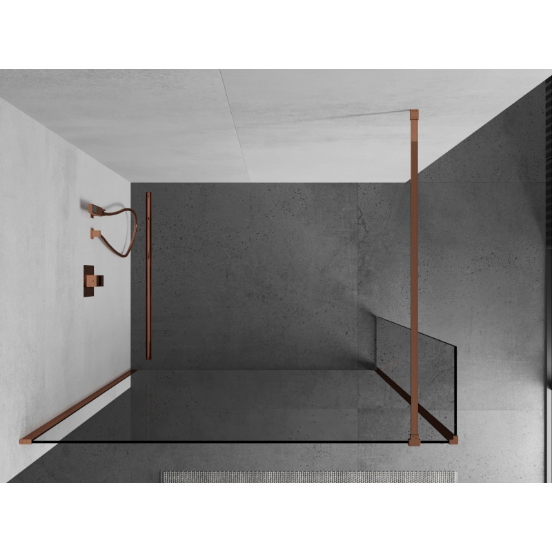 Mexen Kioto paroi de douche Walk-in 120 x 30 cm, transparent, or rose - 800-120-212-60-00-030