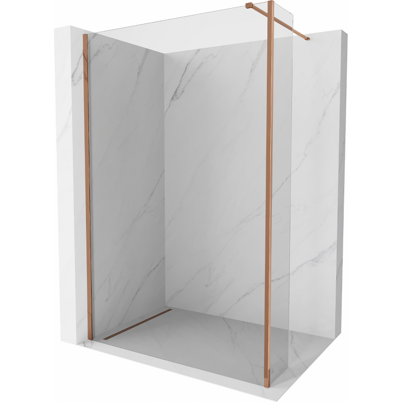 Mexen Kioto paroi de douche Walk-in 155 x 40 cm, transparent, or rose - 800-155-212-60-00-040