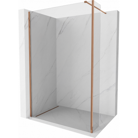 Mexen Kioto paroi de douche Walk-in 155 x 40 cm, transparent, or rose - 800-155-212-60-00-040