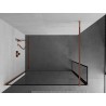 Mexen Kioto paroi de douche Walk-in 130 x 40 cm, cadre noir, or rose - 800-130-212-60-70-040