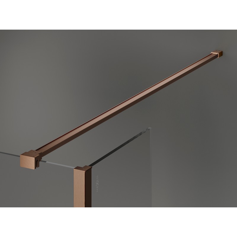 Mexen Kioto paroi de douche Walk-in 115 x 40 cm, transparent, cuivre brossé - 800-115-212-65-00-040