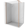 Kioto paroi de douche Walk-in 135 x 40 cm, transparent, en laiton brossé - 800-135-212-65-00-040