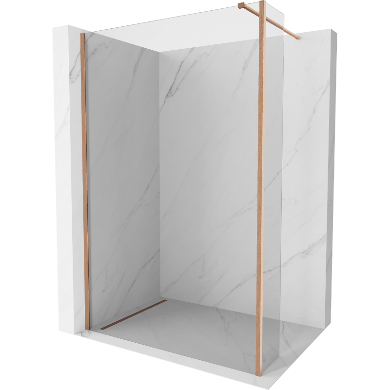 Mexen Kioto paroi de douche Walk-in 150 x 40 cm, transparent, cuivre brossé - 800-150-212-65-00-040
