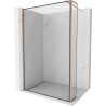 Mexen Kioto Paroi de douche Walk-in 130 x 30 cm, cadre noir, cuivre brossé - 800-130-212-65-70-030