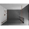 Mexen Kioto paroi de douche Walk-in 120 x 30 cm, cadre noir, cuivre brossé - 800-120-212-65-70-030