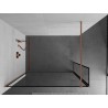 Mexen Kioto Paroi de douche Walk-in 130 x 30 cm, cadre noir, cuivre brossé - 800-130-212-65-70-030