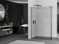 Mexen Kioto paroi de douche Walk-in 90 x 30 cm, transparent, gris pistolet brossé - 800-090-212-66-00-030