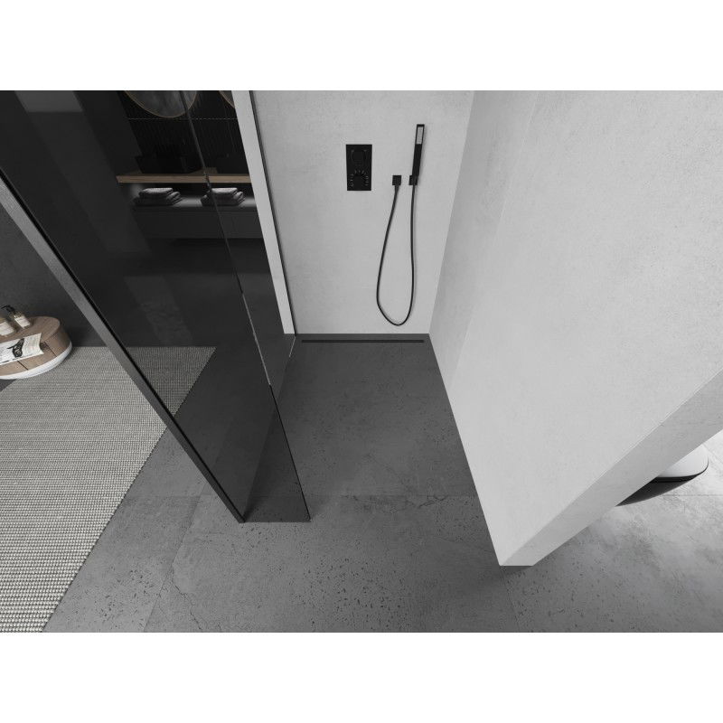 Mexen Kioto paroi de douche Walk-in 90 x 40 cm, transparent, gris canon brossé - 800-090-212-66-00-040