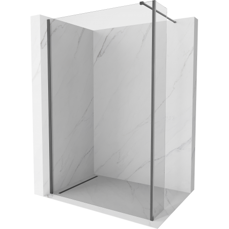 Mexen Kioto paroi de douche Walk-in 125 x 40 cm, transparent, gris fusil brossé - 800-125-212-66-00-040