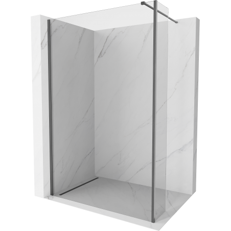 Mexen Kioto paroi de douche Walk-in 160 x 40 cm, transparent, gris fusil brossé - 800-160-212-66-00-040