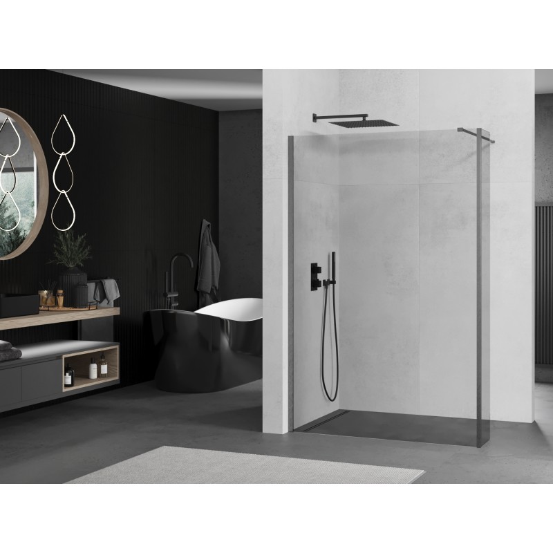 Mexen Kioto paroi de douche Walk-in 170 x 40 cm, transparent, gris canon brossé - 800-170-212-66-00-040
