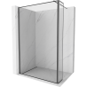 Mexen Kioto paroi de douche Walk-in 90 x 30 cm, cadre noir, gris acier brossé - 800-090-212-66-70-030