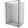 Mexen Kioto paroi de douche Walk-in 120 x 30 cm, cadre noir, gris canon brossé - 800-120-212-66-70-030