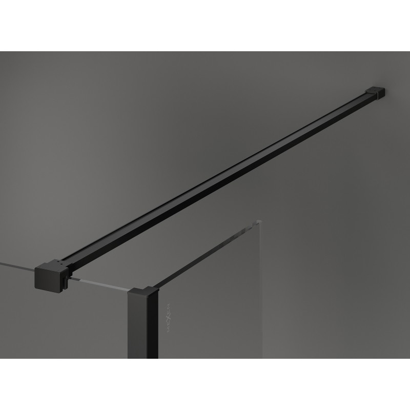 Mexen Kioto paroi de douche Walk-in 125 x 30 cm, transparent, noir - 800-125-212-70-00-030