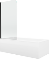 Mexen Cubik baignoire rectangulaire 160 x 70 cm avec tablier et pare-baignoire à 1 volet 70 cm, transparent, noir